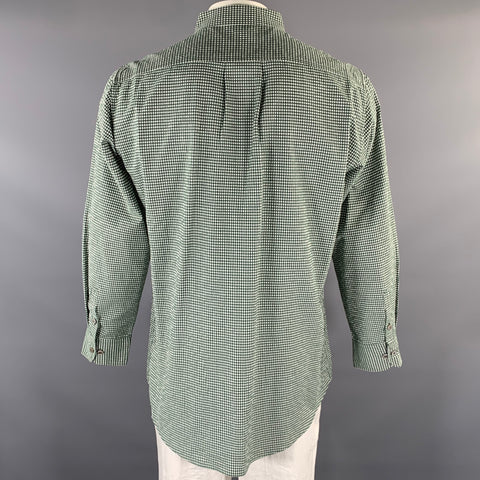 Chemise manches longues en coton à carreaux vichy vert et blanc BOTTEGA VENETA taille XL