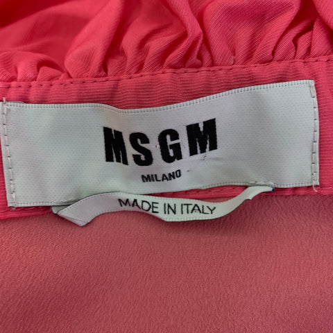 MSGM Size S Pink Polyester Strapless Dress