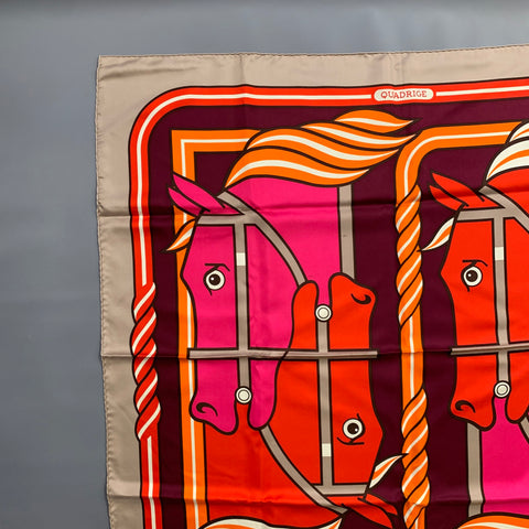 HERMES Multi-Color Print Silk Scarves
