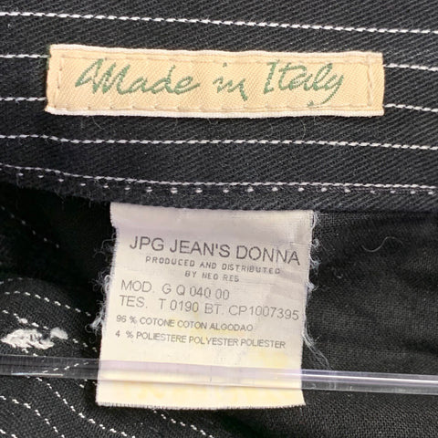 JEAN PAUL GAULTIER Size 27 Black White Cotton Blend Stripe Casual Pants