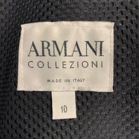ARMANI COLLEZIONI Size 10 Black Nylon Blend Hooded Jacket
