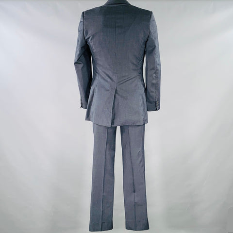 YVES SAINT LAURENT Size 42 Long Navy Blue Stripe Wool Notch Lapel Suit