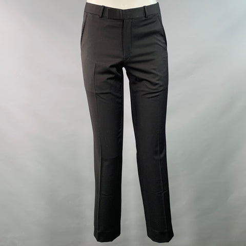 BAND OF OUTSIDERS Size XS Black Twill Wool Notch Lapel Suit