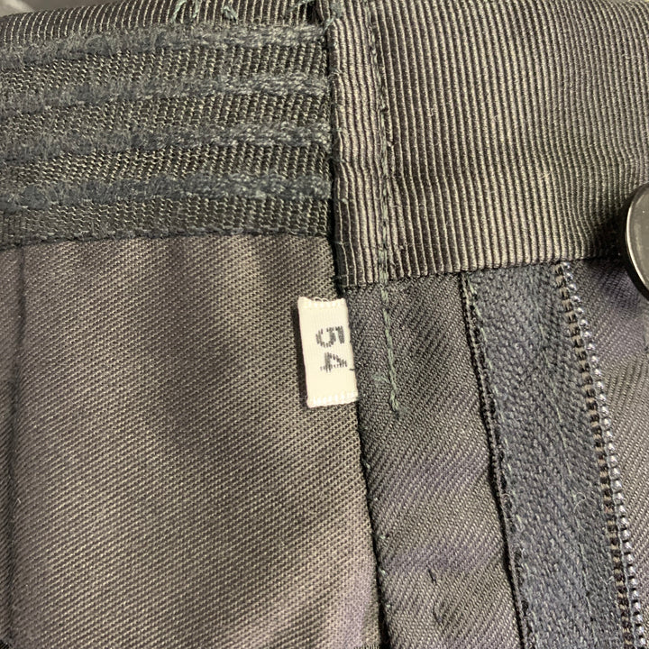 KITON Size 44 Black Wool Peak Lapel Single Button Tuxedo