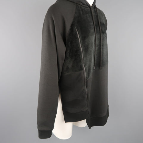 D.GNAK by KANG D. Size M Asymmetrical Jersey & Fleece Hoodie Sweatshirt