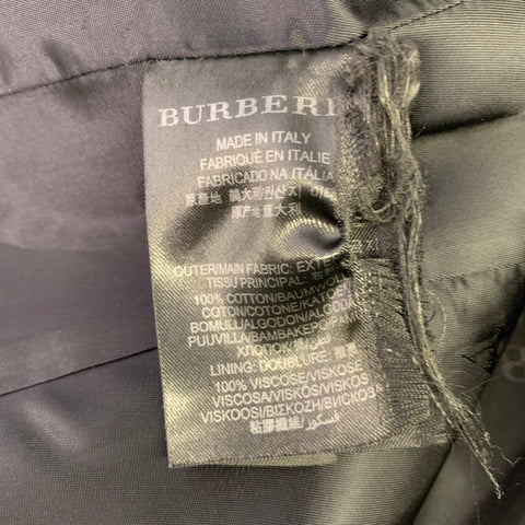 BURBERRY PRORSUM Size 2 Black Cotton Twill Double Breasted Coat