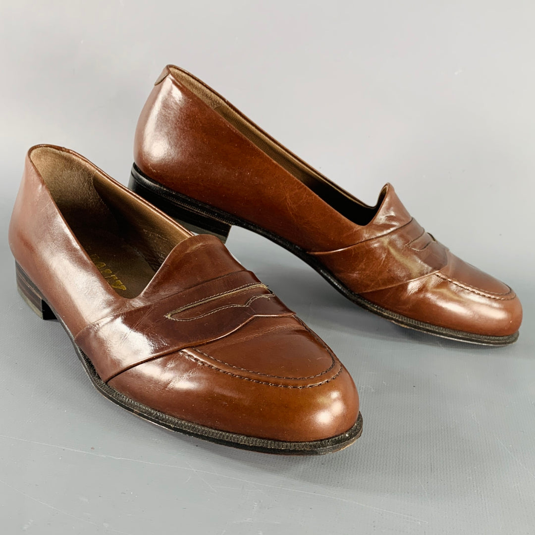 BALLY Size 8 Brown Penny Loafers