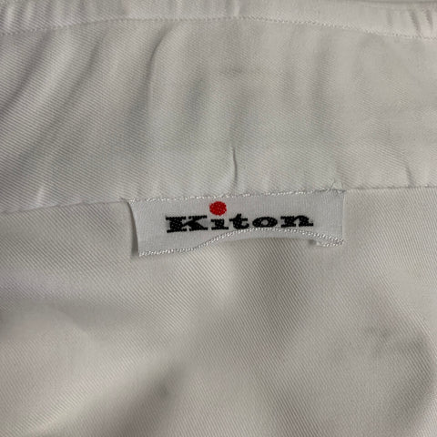 KITON Size S White Cotton Button Up Long Sleeve Shirt