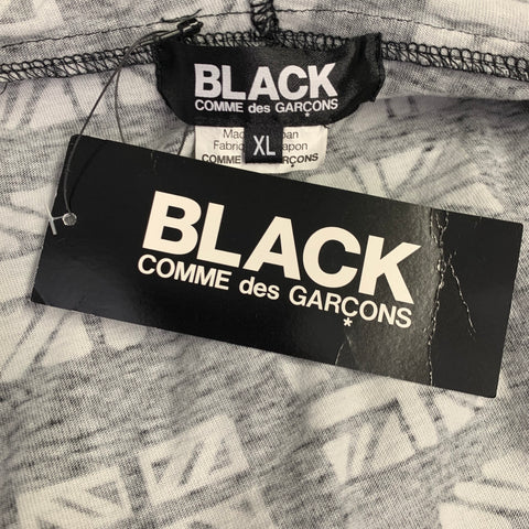 COMME des GARCONS Size XL Black White Flag Cotton Hooded Sweatshirt