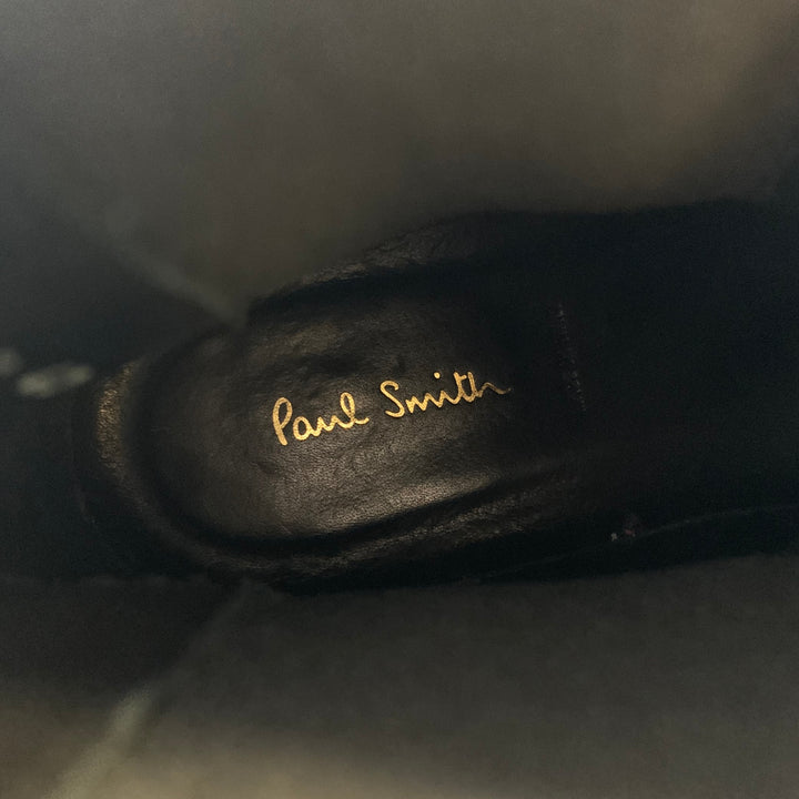 PAUL SMITH Size 9 Black Perforated Leather Ankle Boots