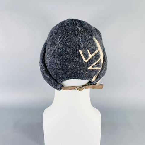 KAPITAL Grey Textured Acrylic Blend Fleece Hat