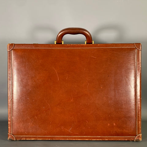BALLY Tan Brown Crackled Leather Briefcase Bags & Leather Goods