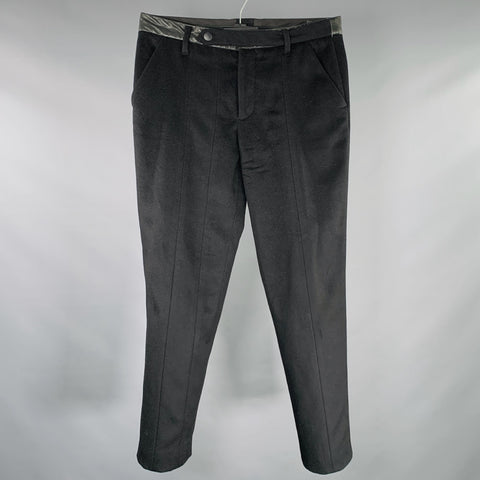 MIGUEL ANTOINNE Size 32 Black Flat Front Dress Pants