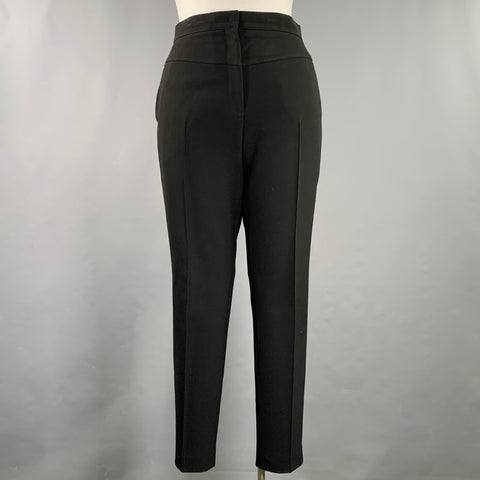 AKRIS Size 12 Black Polyester Blend Flat Front Dress Pants