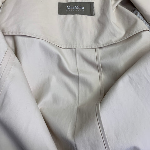 MAX MARA Size S Beige Cotton Twill Hidden Snaps Raincoat