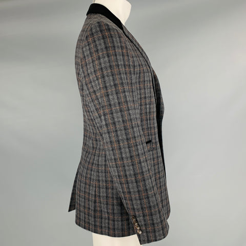 PS by PAUL SMITH Size 40 Black Plaid Wool Nylon Notch Lapel Sport Coat