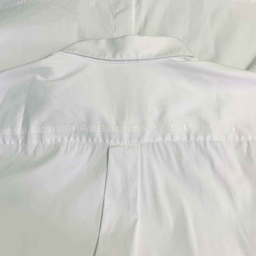 HELMUT LANG Size M White Cotton Blend Button Up Long Sleeve Shirt