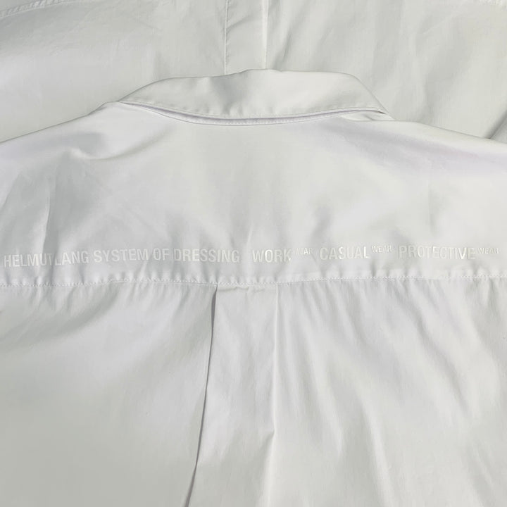 HELMUT LANG Size M White Cotton Blend Button Up Long Sleeve Shirt