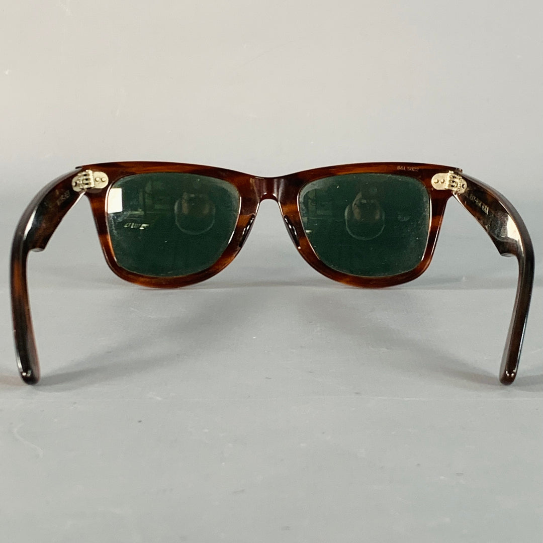 RAY-BAN Vintage Brown Tortoiseshell Acetate Wayfarer Sunglasses