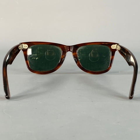 RAY-BAN Vintage Brown Tortoiseshell Acetate Wayfarer Sunglasses