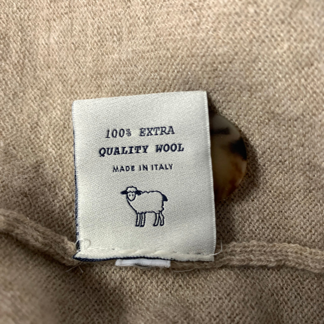 VELASCA Size L Tan Wool Ribbed Sweater Vest