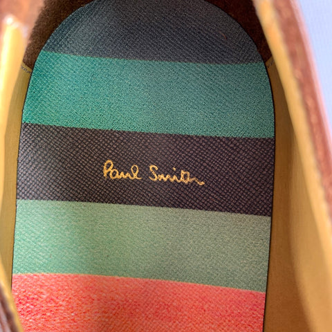 PAUL SMITH Size 7 Brown Leather Cap Toe Oxford Lace-Up Shoes