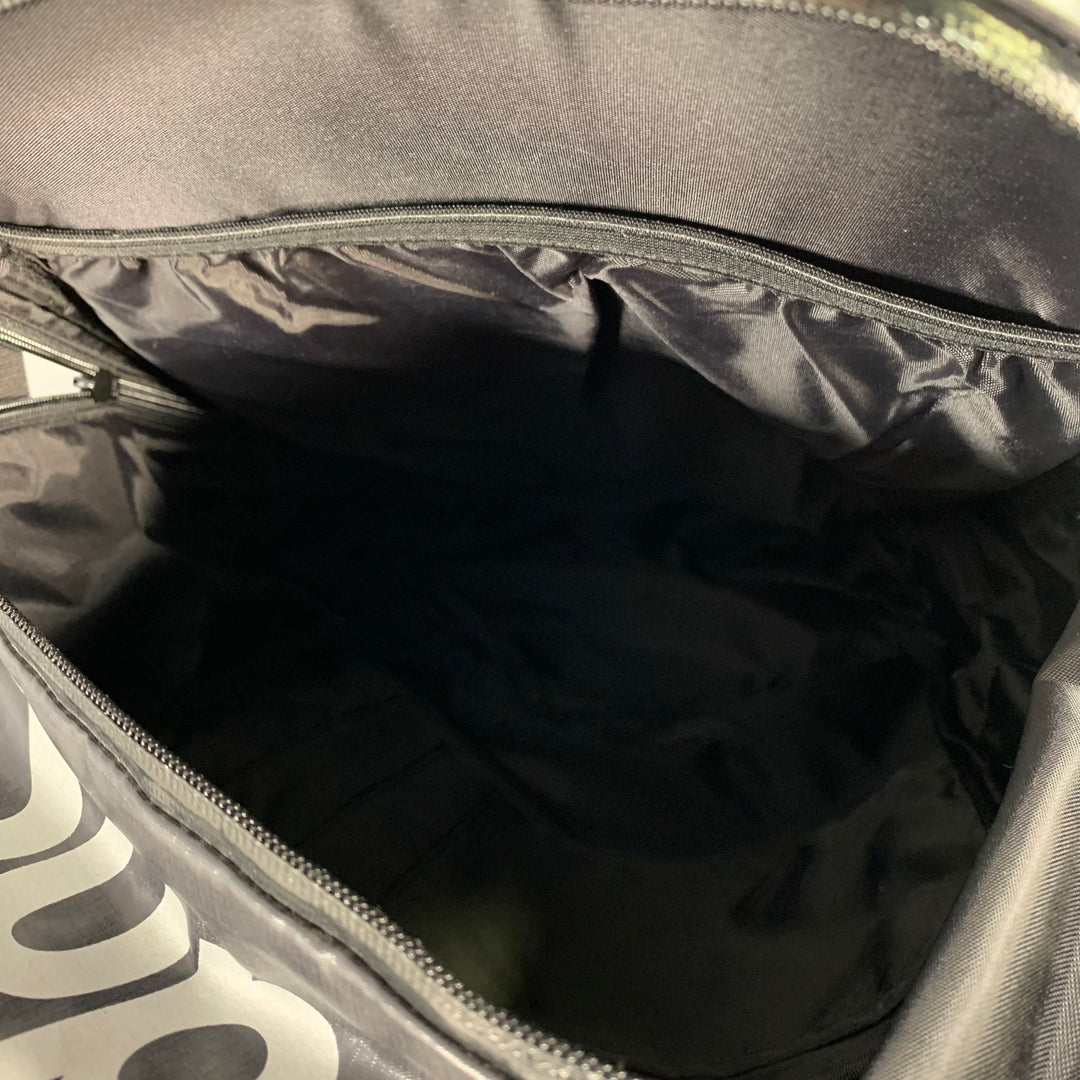 SUPREME FW17 Black White Logo Synthetic Backpack