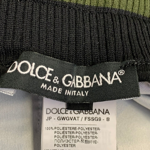DOLCE & GABBANA Size 34 Black Olive Brown Logo Polyester Cargo Casual Pants