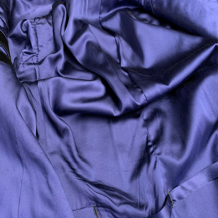 RICHFRESH Size 42 Navy Black Two Toned Double Breasted Peak Lapel Sport Coat