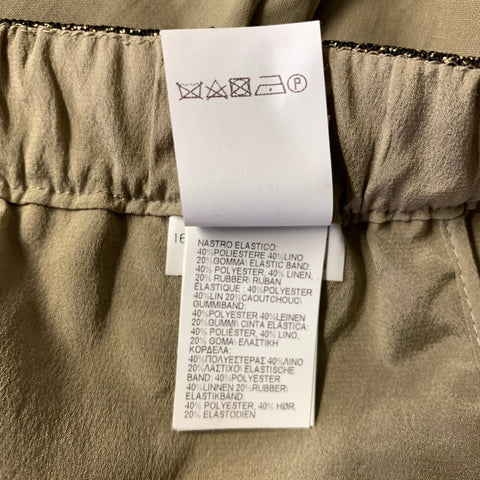 BRUNELLO CUCINELLI Size 6 Olive Gold Cotton Pleated Cargo Casual Pants