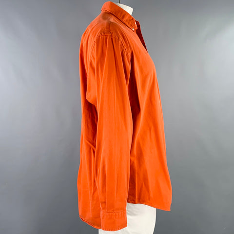 RALPH LAUREN Size XL Blake Orange Rust Cotton Button Down Long Sleeve Shirt