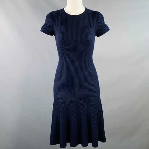 POLO by RALPH LAUREN Size S Navy Merino Wool Ribbed Short Sleeve Dress