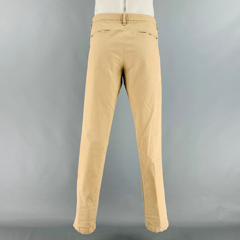 BALDWIN Size 34 Khaki Cotton Polyurethane Chino Casual Pants
