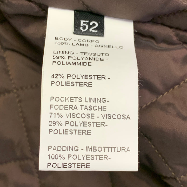 FRATELLI ROSSETTI Size 42 Brown Leather Zip Pockets Jacket