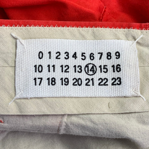 MAISON MARGIELA Size 32 Red Cotton Straight Zip Fly Casual Pants