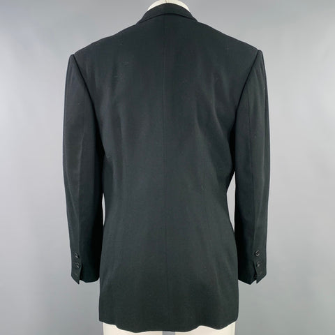 RICHARD TYLER Size 40 Black Crepe Wool Single Button Sport Coat