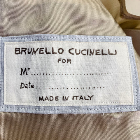 BRUNELLO CUCINELLI Size 38 Grey Taupe Plaid Wool Cashmere Notch Lapel Sport Coat
