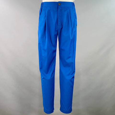 T-JACKET by TONELLO Size M Royal Blue Virgin Wool Notch Lapel Suit