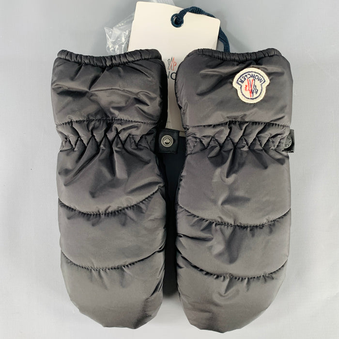 MONCLER Black Nylon Mitten Gloves