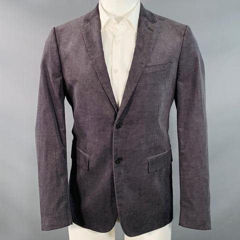 THEORY Size 40 Regular Morton Grey Charcoal Corduroy Cotton Blend Sport Coat