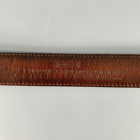 COACH Size 34 Brown Alligator Leather Belt