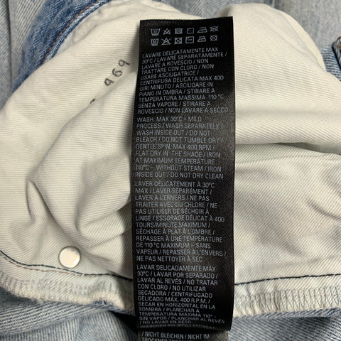 BALENCIAGA Size XS Light Blue Cotton Wide Leg Jeans