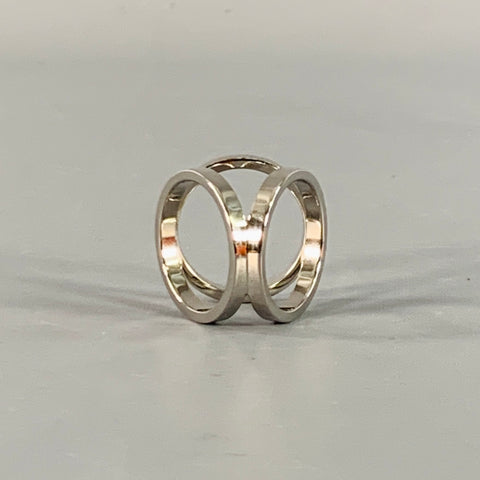 HERMES Trio Scarf 90 Silver Palladium Plated Metal Ring