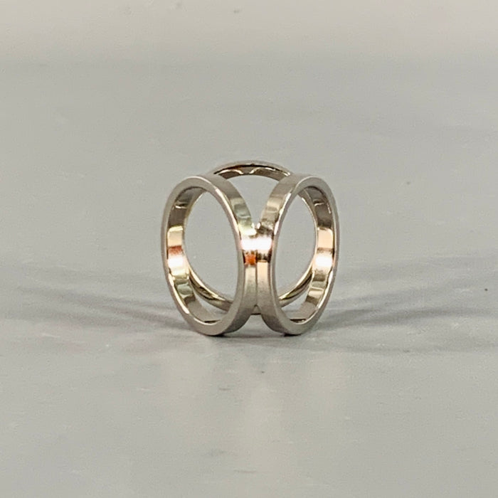 HERMES Trio Scarf 90 Silver Palladium Plated Metal Ring