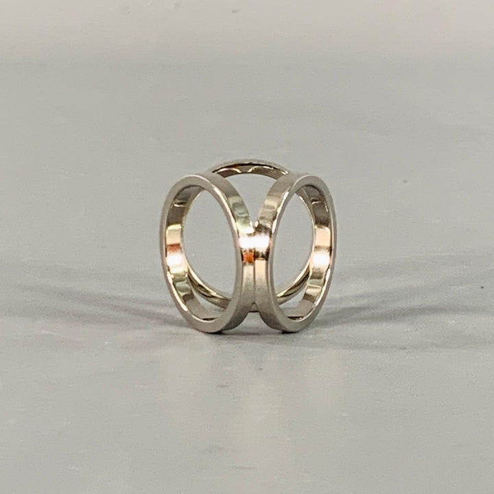 HERMES Trio Scarf 90 Silver Palladium Plated Metal Ring