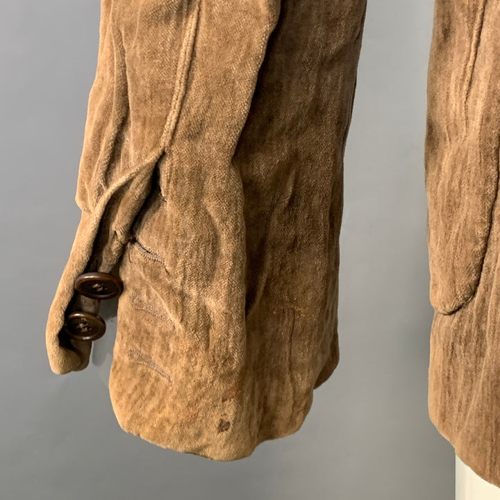 CoSTUME NATIONAL Size 38 Brown Textured Cotton Metal Blend Velvet Notch Lapel Jacket