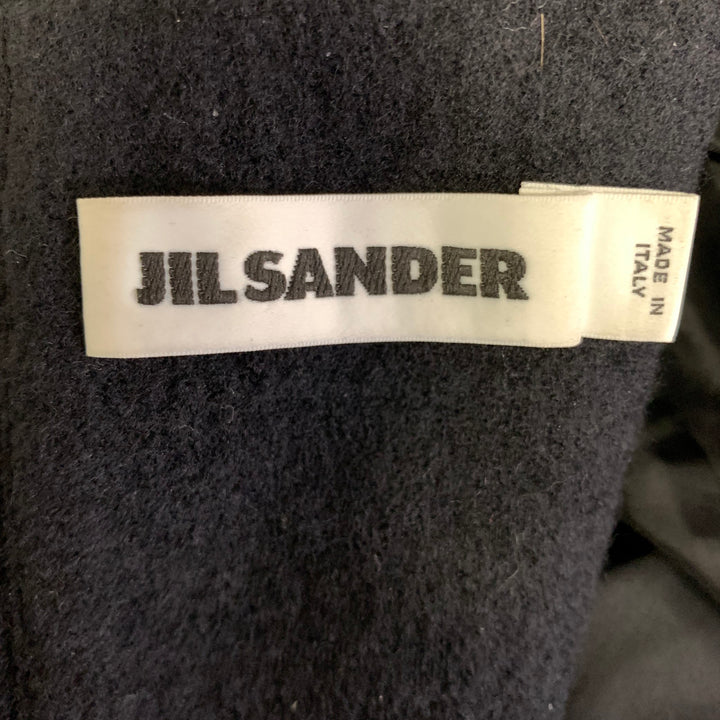 JIL SANDER Size 6 Black Gold Wool Knee-Length Cocktail Dress