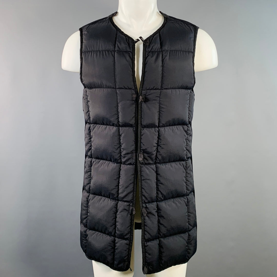 PRADA Size 38 Navy Polyester Hooded Zip Snaps Jacket
