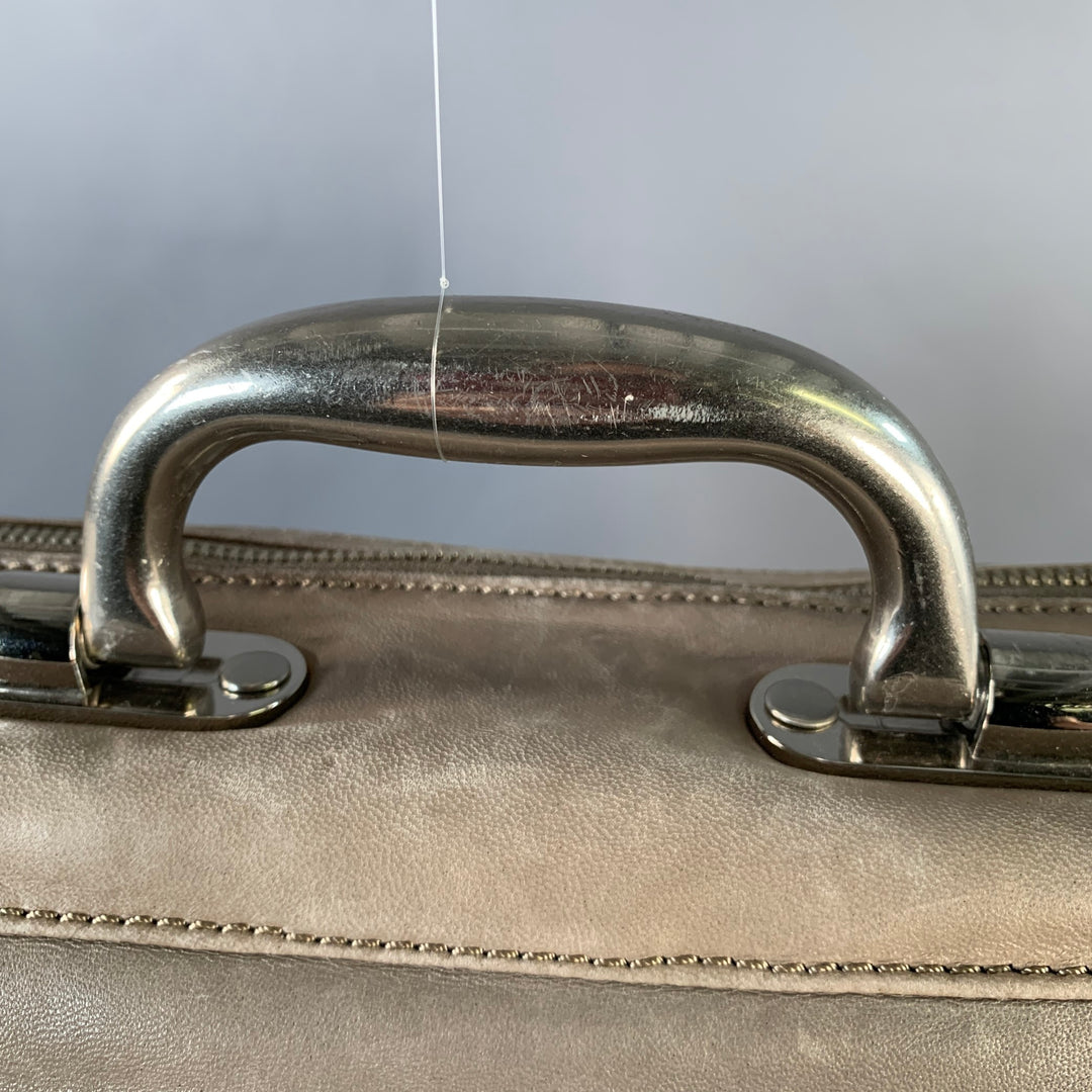 MARC by MARC JACOBS Grey Silver Leather Metal Briefcase