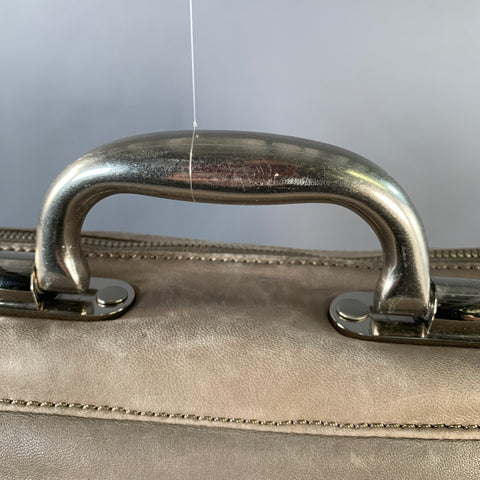 MARC by MARC JACOBS Grey Silver Leather Metal Briefcase